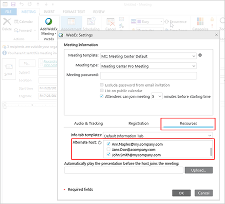 Как добавить webex meeting в outlook